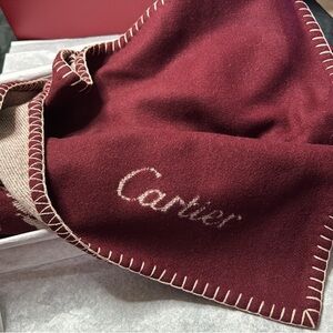 Cartier Burgundy and Cream Blanket